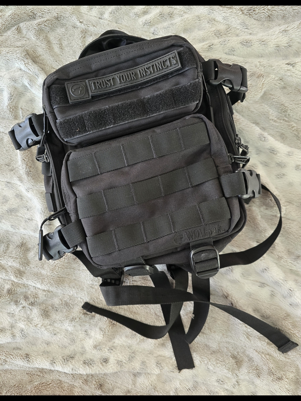 WOLF Black Tactical MOLLE Sling Pack
